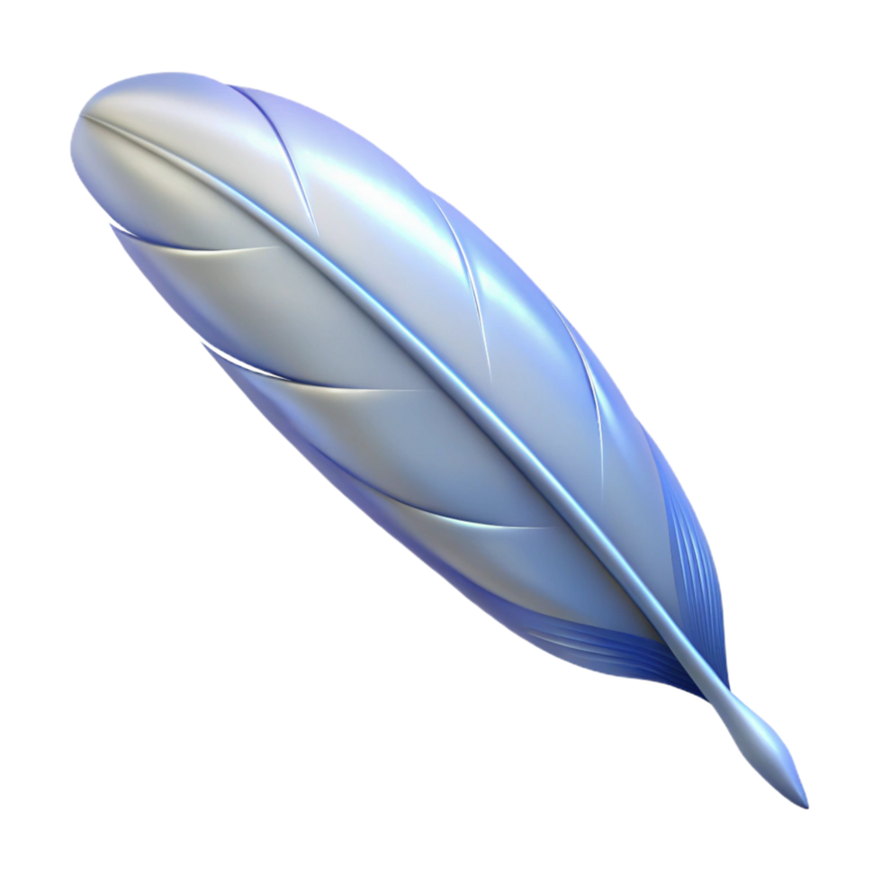 mysterious radiant A single feather, light and airy. NO BACKGROUND with Transparent Background. genuine png