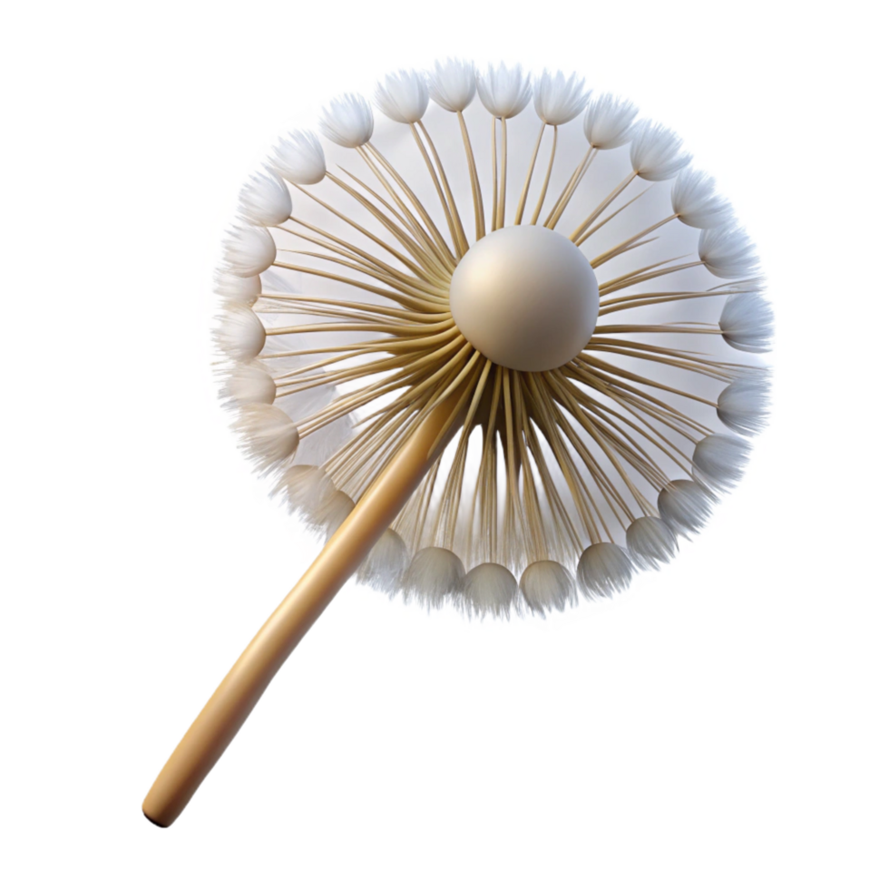 majestic intense artistic A single dandelion seed head, ready to disperse. NO BACKGROUND with Transparent Background. detailed png