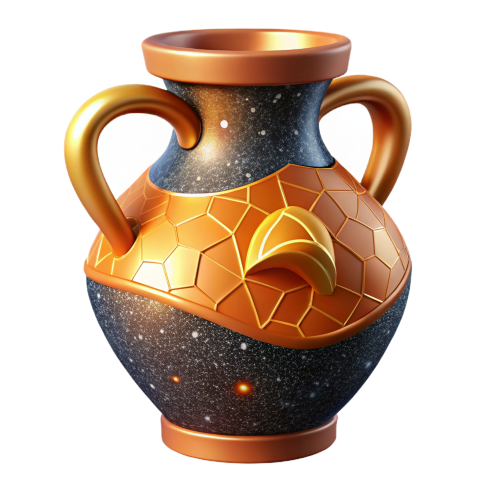 magnificent creative Grecian Mosaic Amphora Fragment Terracotta Cutout detailed png