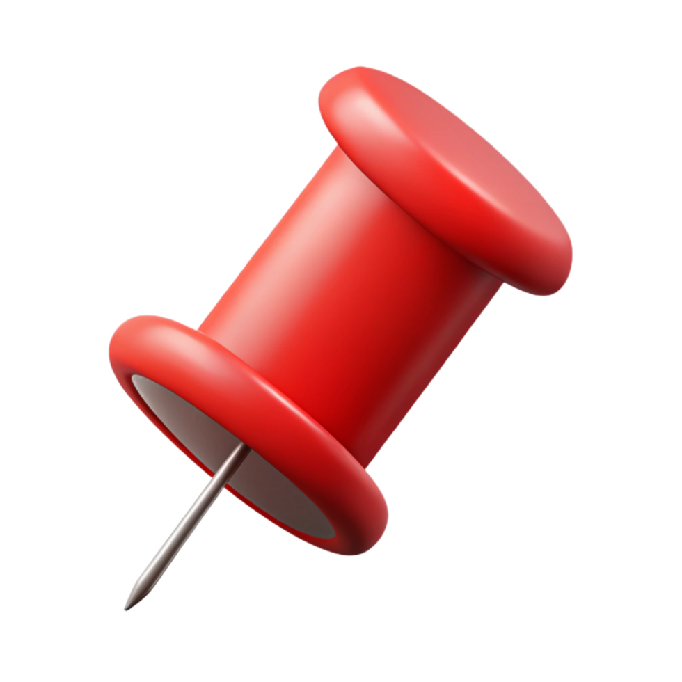 hypnotic gothic A single sewing needle, threaded with red thread. NO BACKGROUND with Transparent Background. refined png