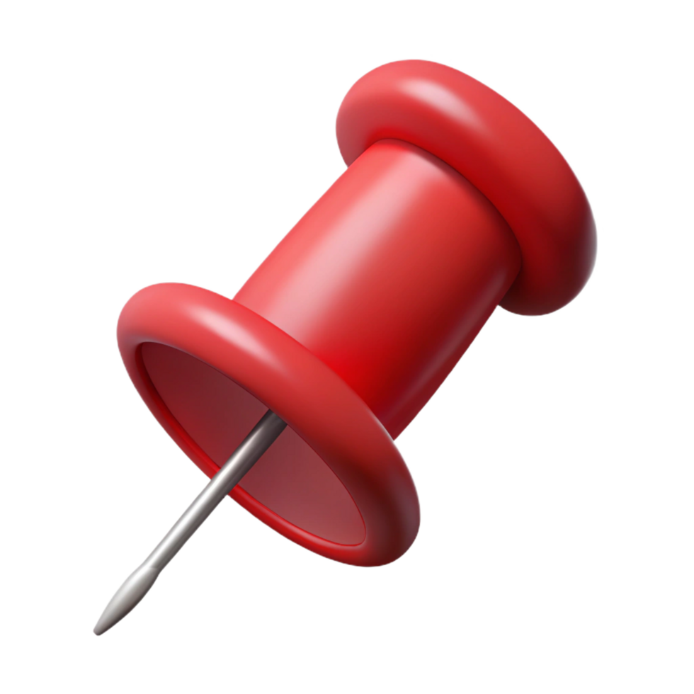 mesmerizing memorable A single sewing needle, threaded with red thread. NO BACKGROUND with Transparent Background. png