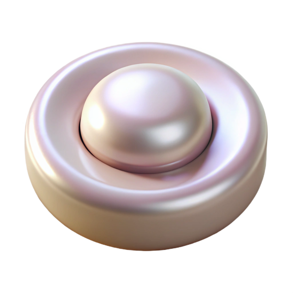extraordinary remarkable A single button, round and pearly white. NO BACKGROUND with Transparent Background. png