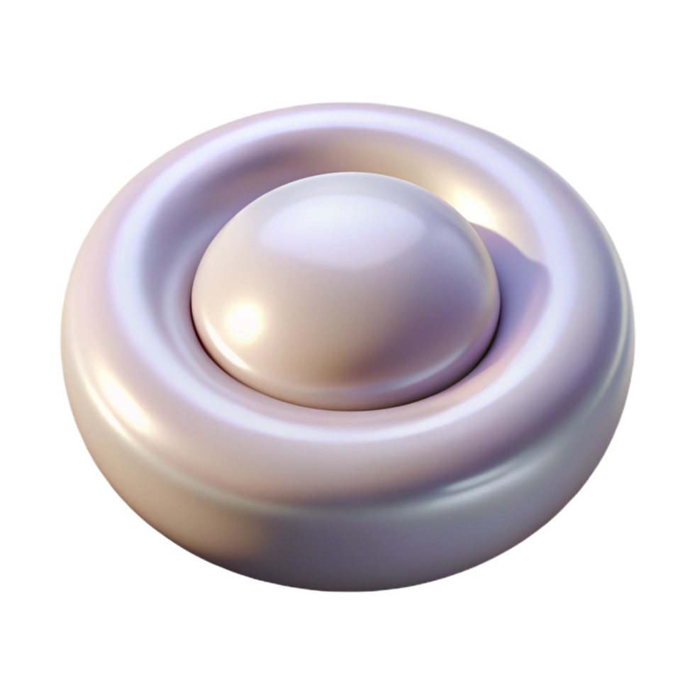 unparalleled art deco A single button, round and pearly white. NO BACKGROUND with Transparent Background. expertly shot png