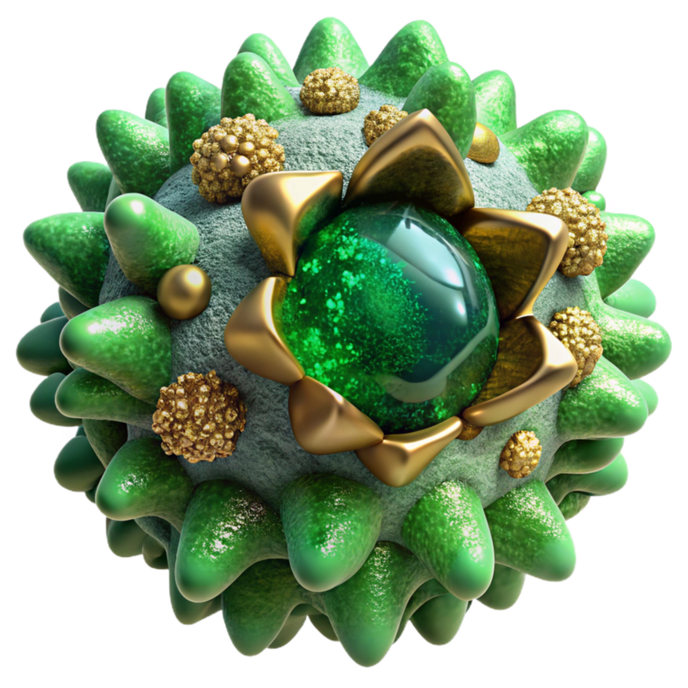 impressive minimalist Green Algae Fractal Microscopic Life Isolated high resolution png