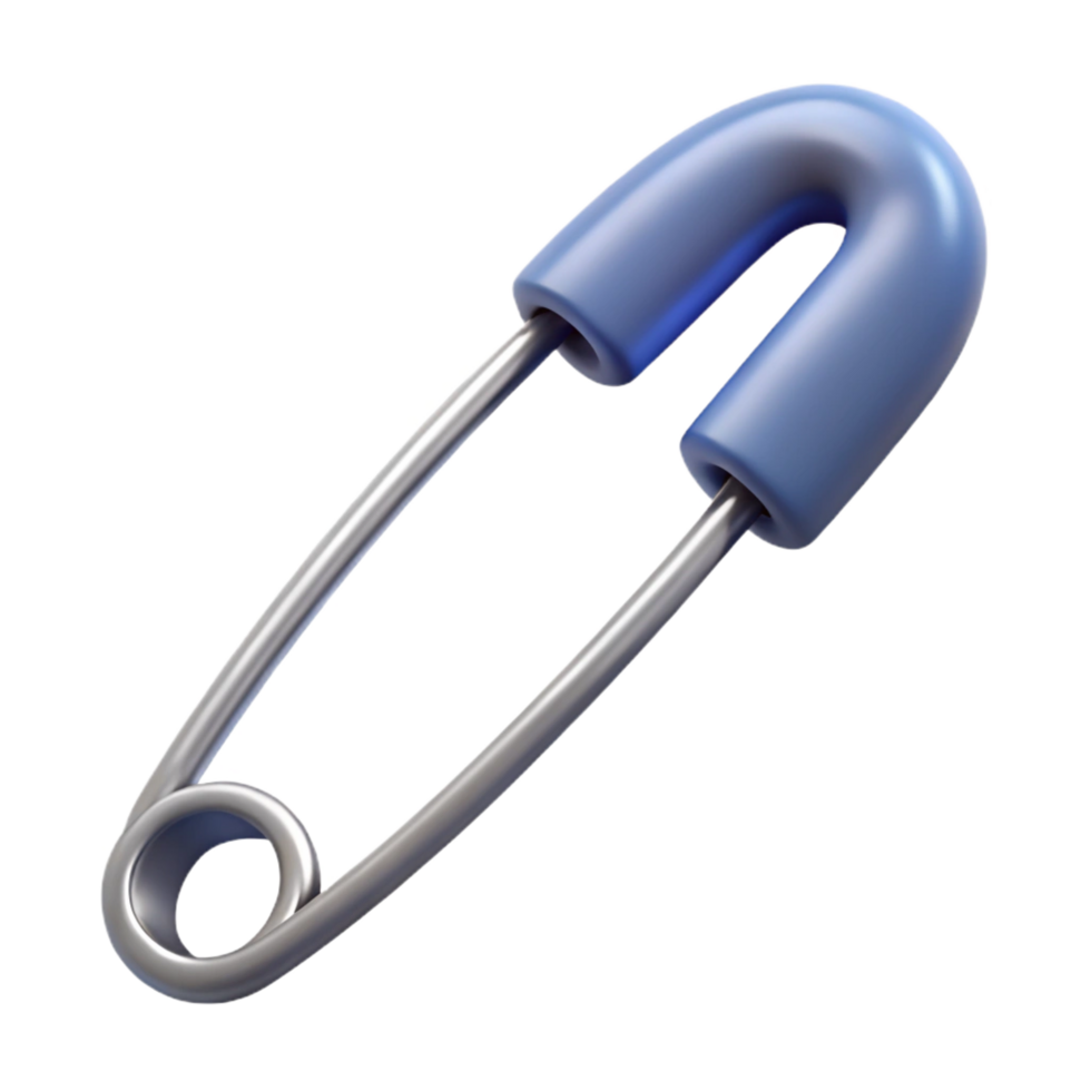 stunning energetic rustic A single safety pin, closed. NO BACKGROUND with Transparent Background. crisp png