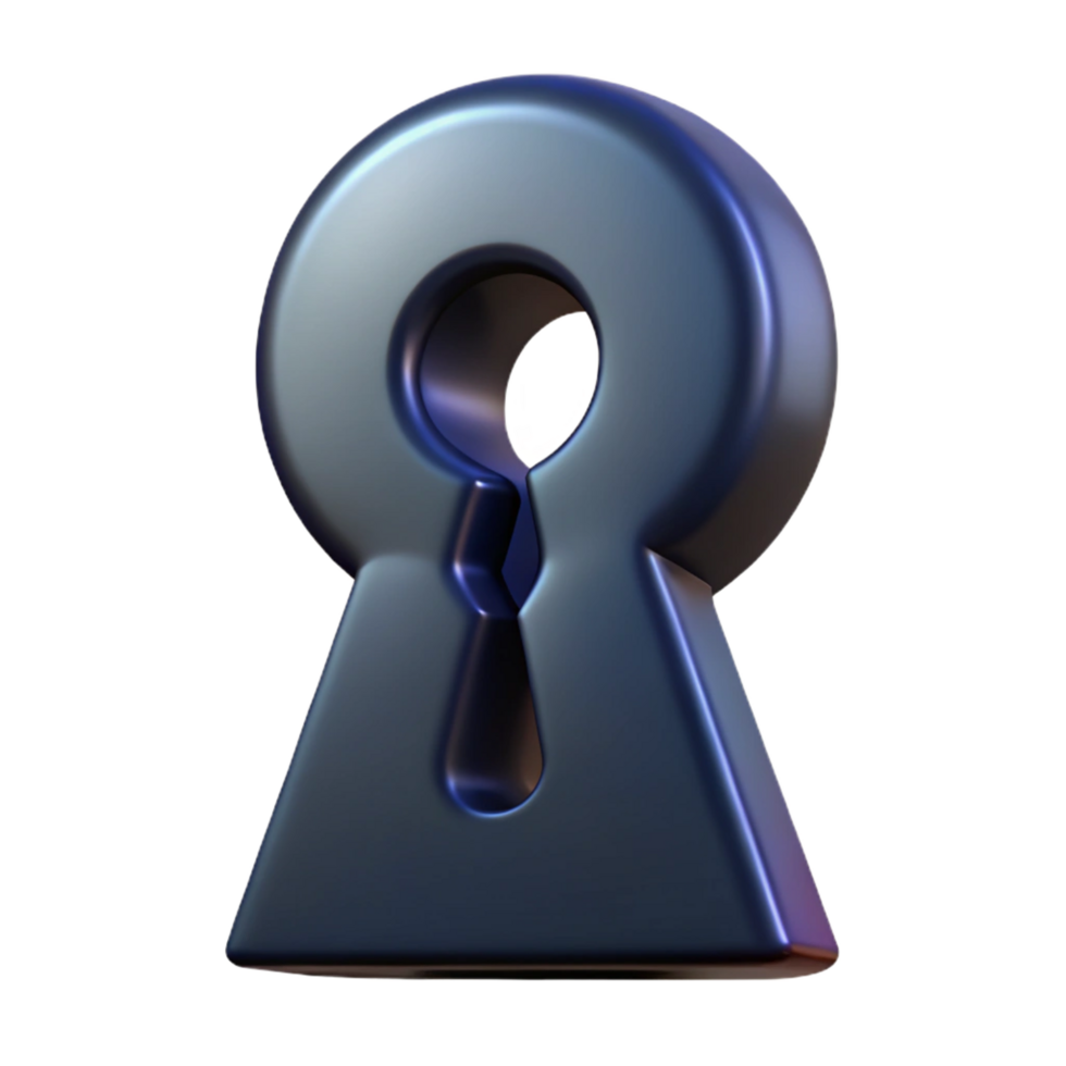 splendid mysterious impressionist A single keyhole, dark and mysterious. NO BACKGROUND with Transparent Background. studio quality png
