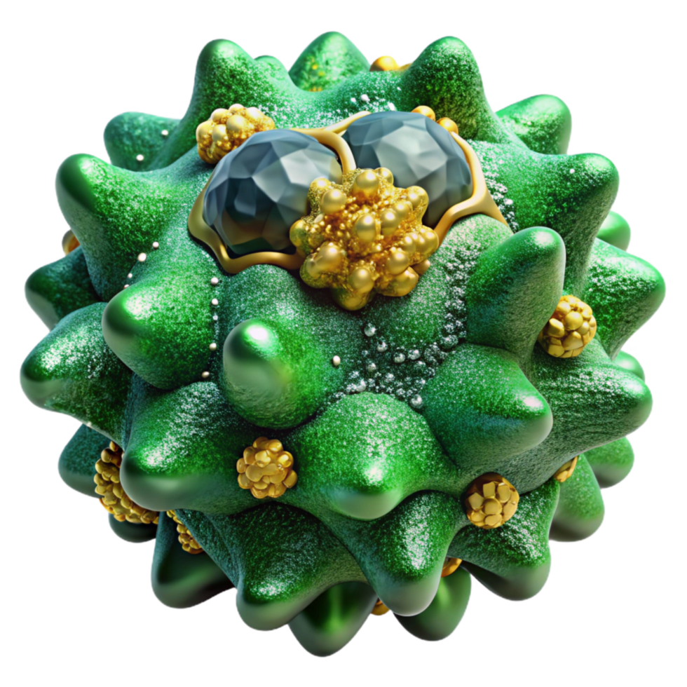stunning modern Green Algae Fractal Microscopic Life Isolated authentic png
