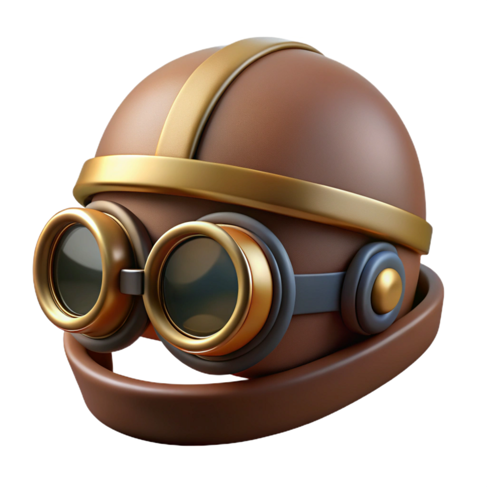 majestic modern Steampunk aviator hat with goggles and ear flaps. NO BACKGROUND with Transparent Background. gallery standard png