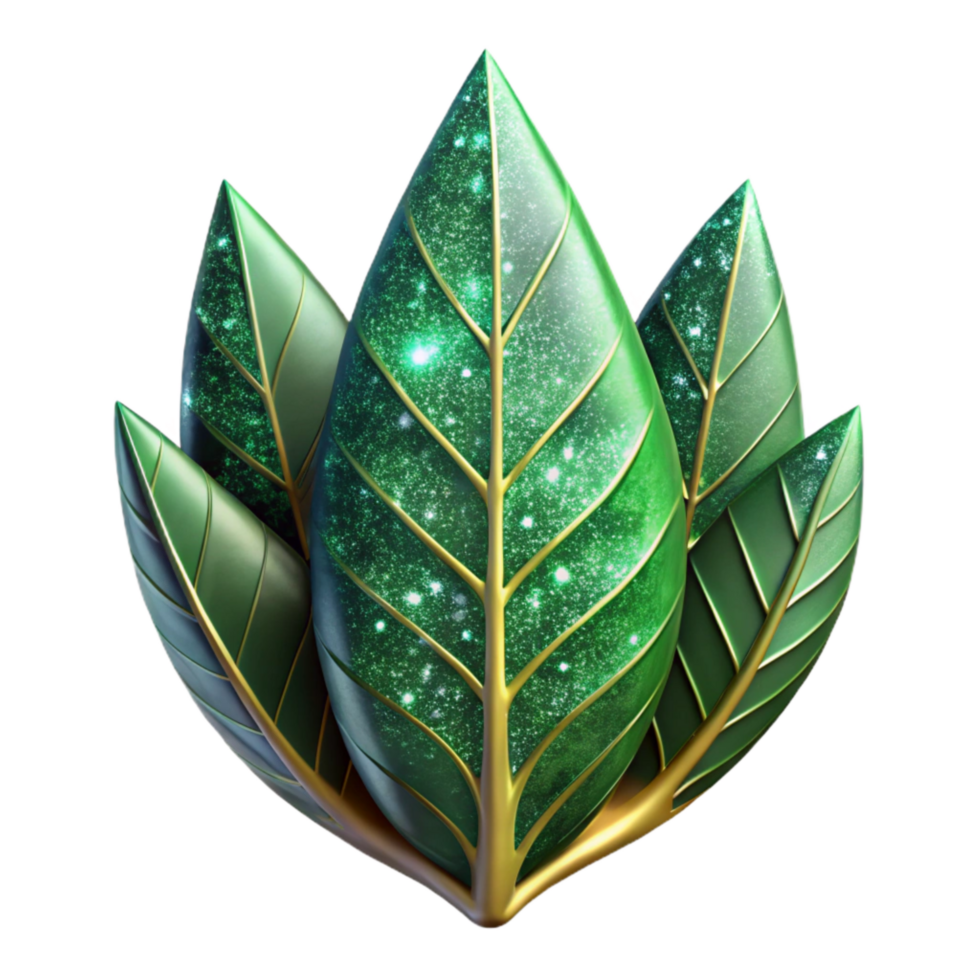 extraordinary rustic Green Leaf Pattern Font Isolated Element authentic png