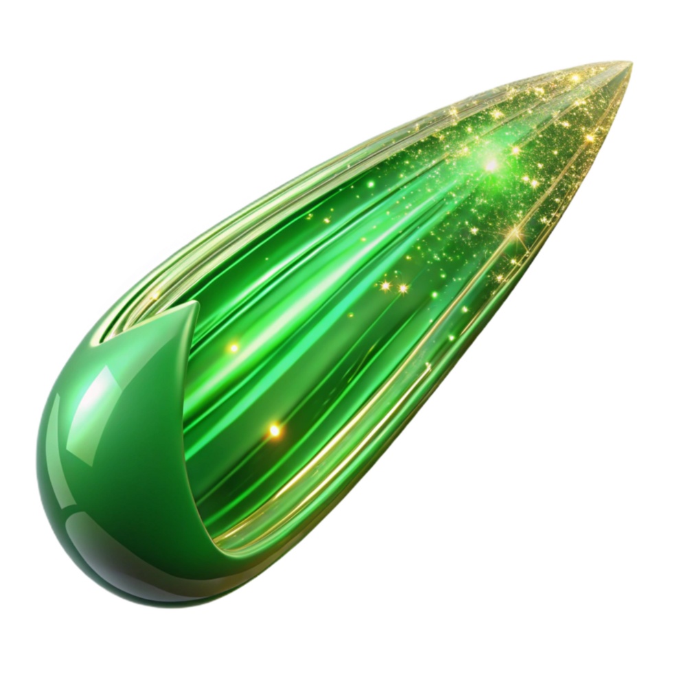 magnificent creative Green Light Streaks Speed Effect Transparent Background png