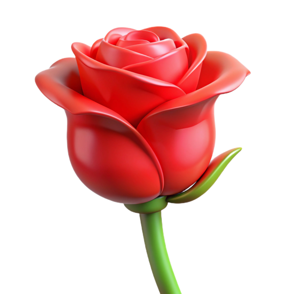 gorgeous notable Single red rose bud NO BACKGROUND with Transparent Background. png