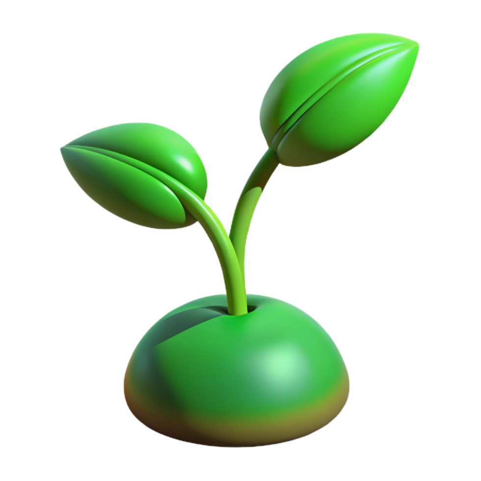 picturesque rare Green sprout with two leaves NO BACKGROUND with Transparent Background. png