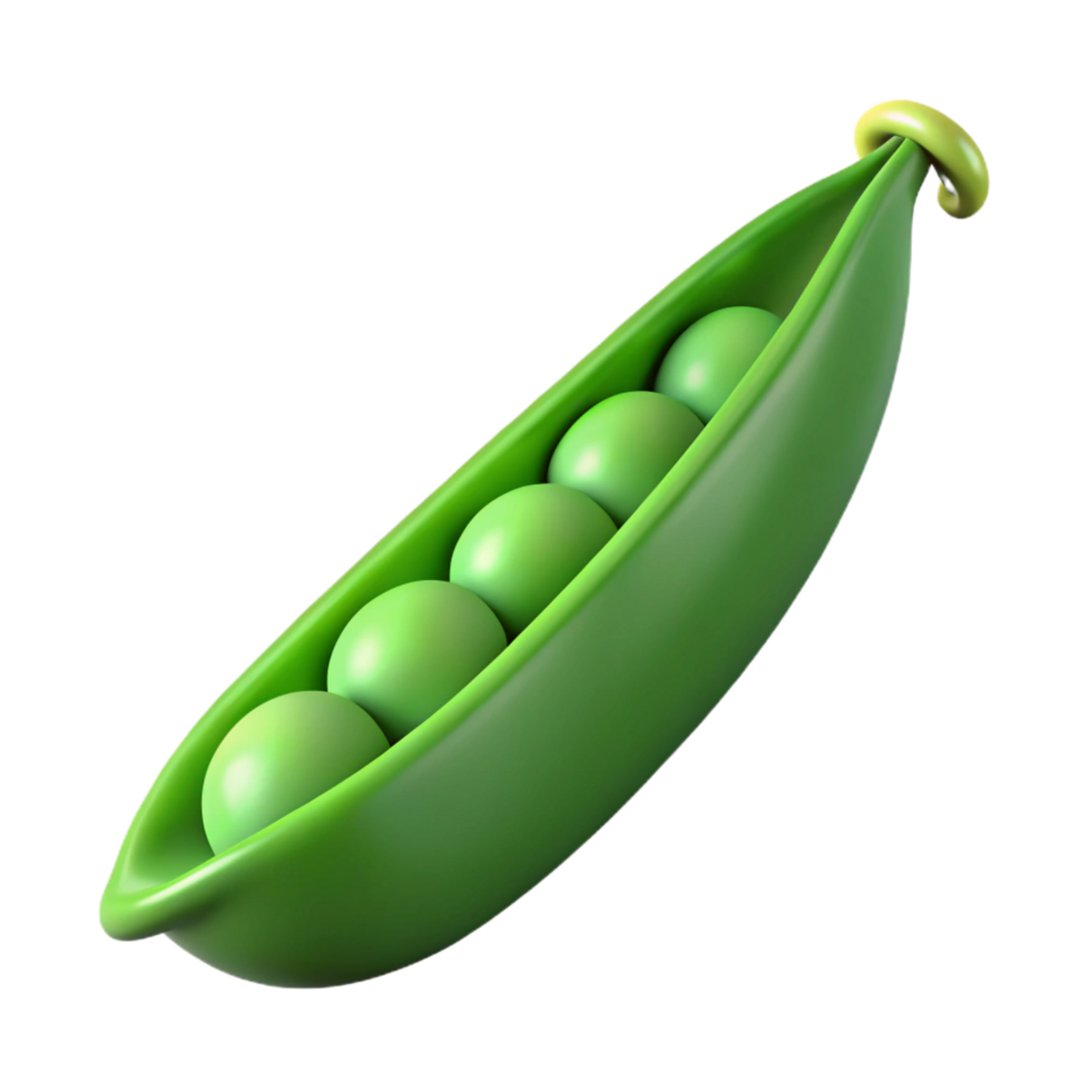 majestic energetic vintage Single green pea pod NO BACKGROUND with Transparent Background. precision png