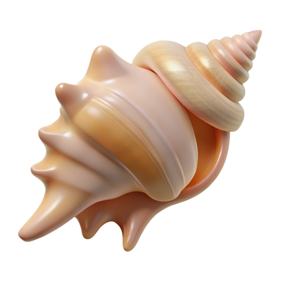 inspired retro Single seashell conch NO BACKGROUND with Transparent Background. genuine png