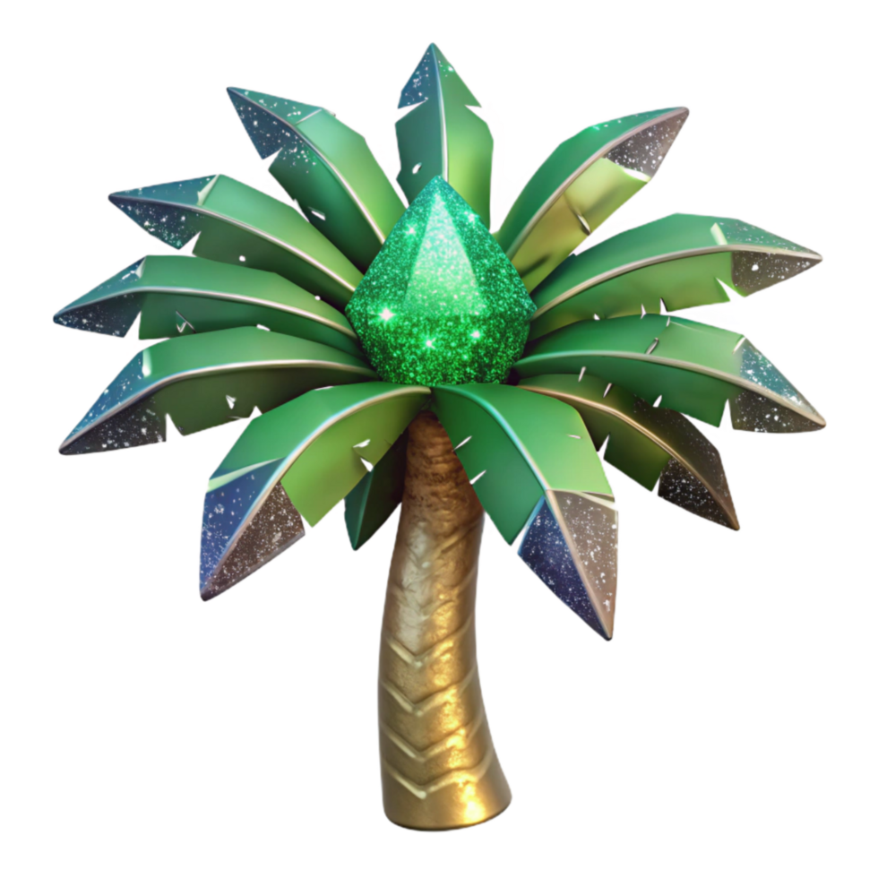 impressive rustic Green Palm Tree Frond Isolated original png