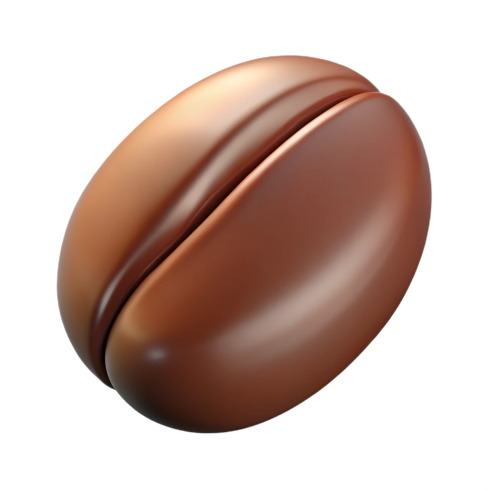 radiant calm modern Single coffee bean NO BACKGROUND with Transparent Background. exclusive png