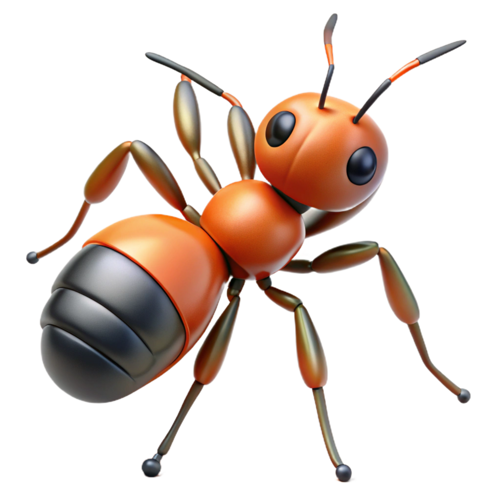 dramatic whimsical impressionist Ant NO BACKGROUND with Transparent Background. fine detail png
