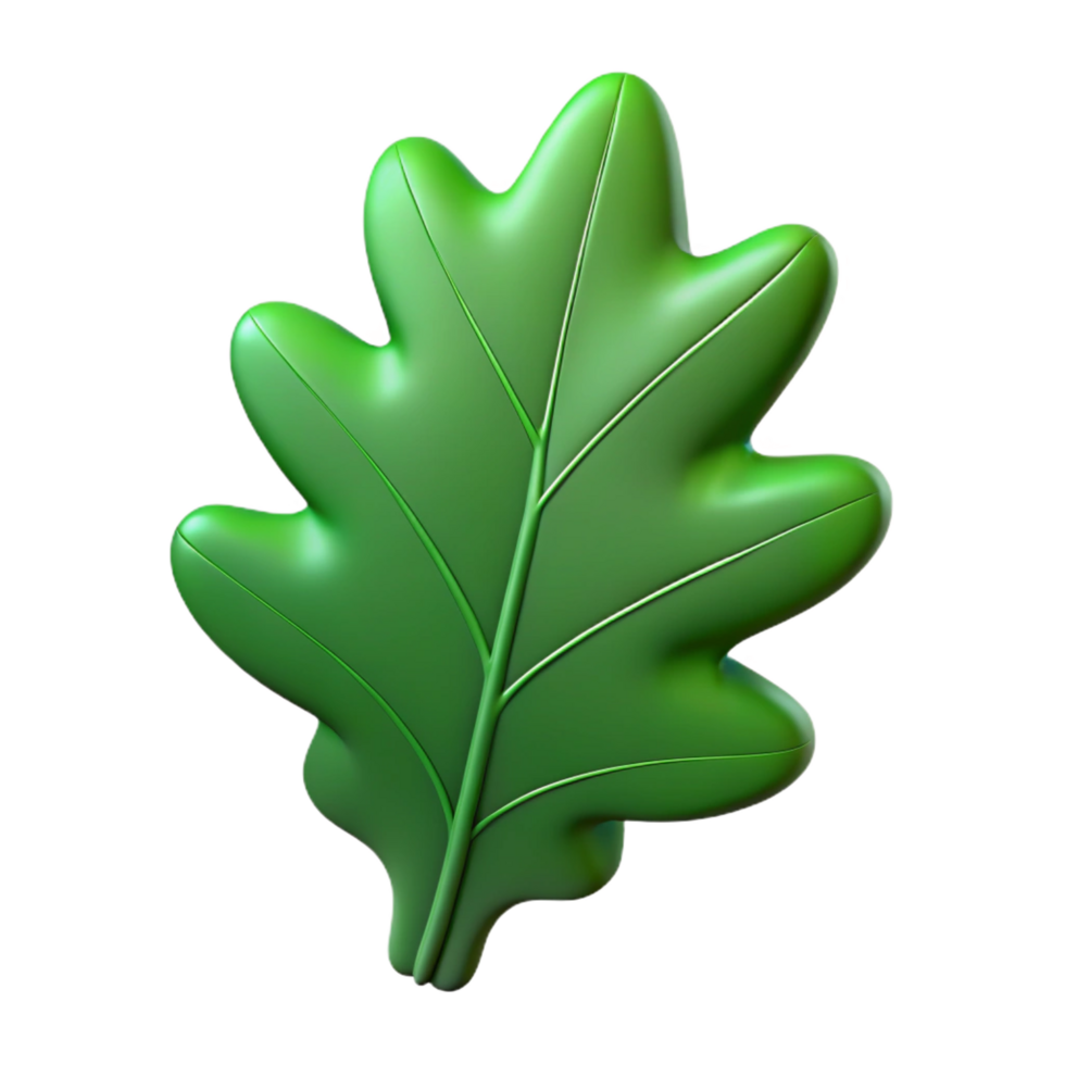 tranquil pristine Green leaf oak NO BACKGROUND with Transparent Background. 4K png