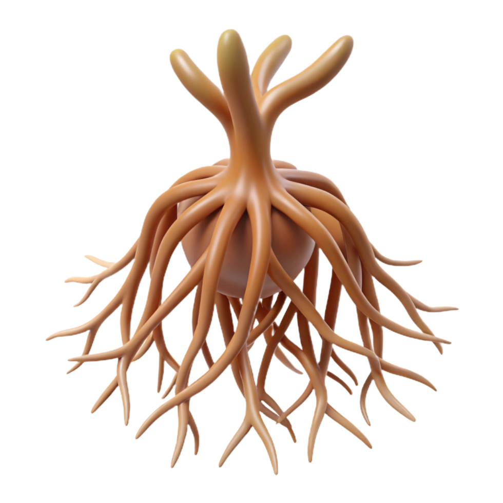 playful radiant Root system small NO BACKGROUND with Transparent Background. refined png