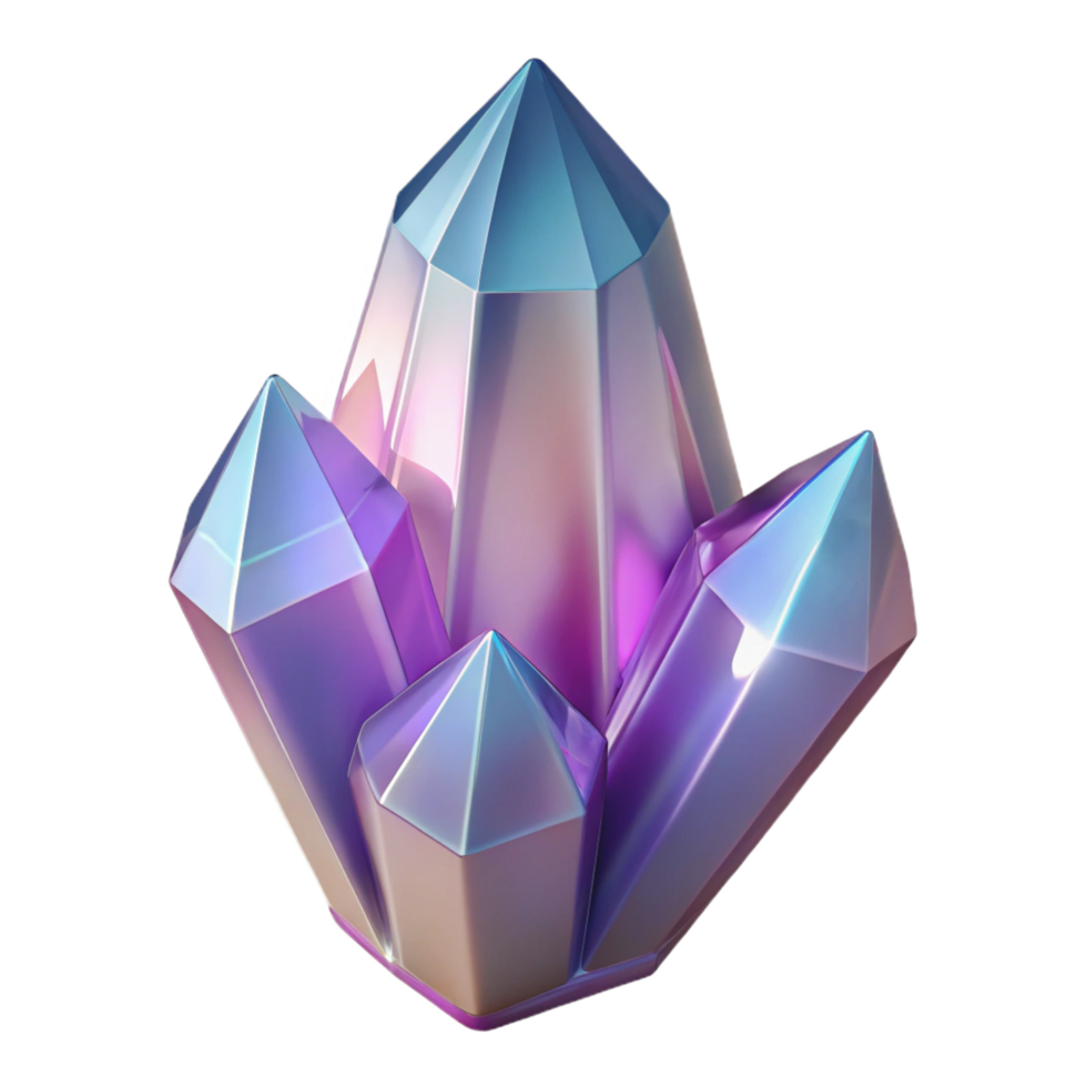 radiant elegant Crystal quartz NO BACKGROUND with Transparent Background. professional png