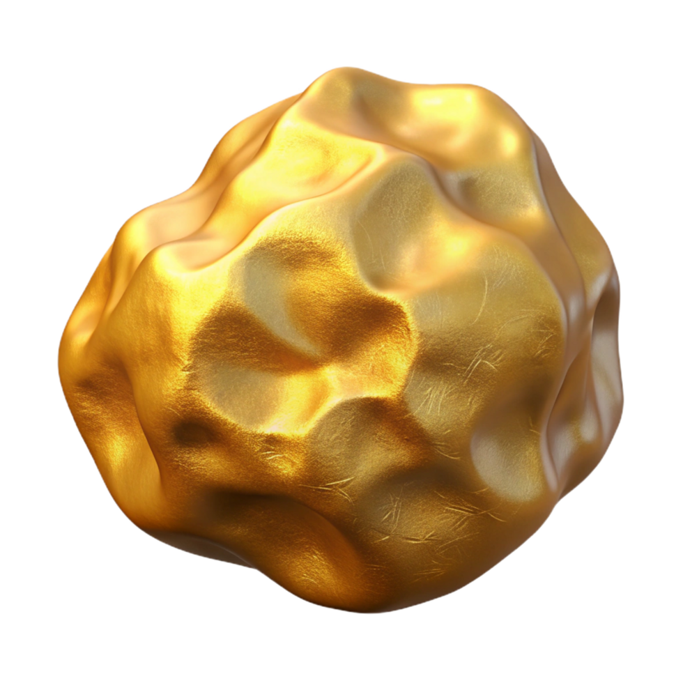 unforgettable nordic Gold nugget NO BACKGROUND with Transparent Background. perfect clarity png