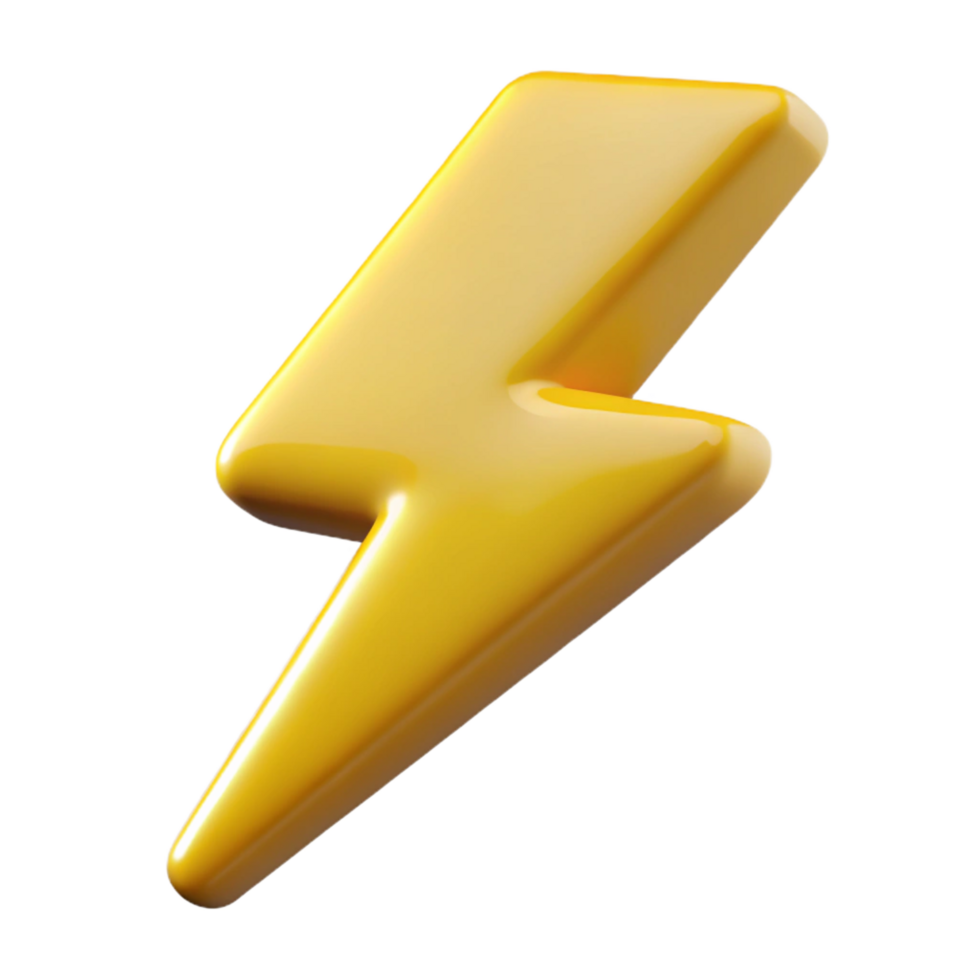 wonderful energetic organic Lightning bolt NO BACKGROUND with Transparent Background. studio quality png