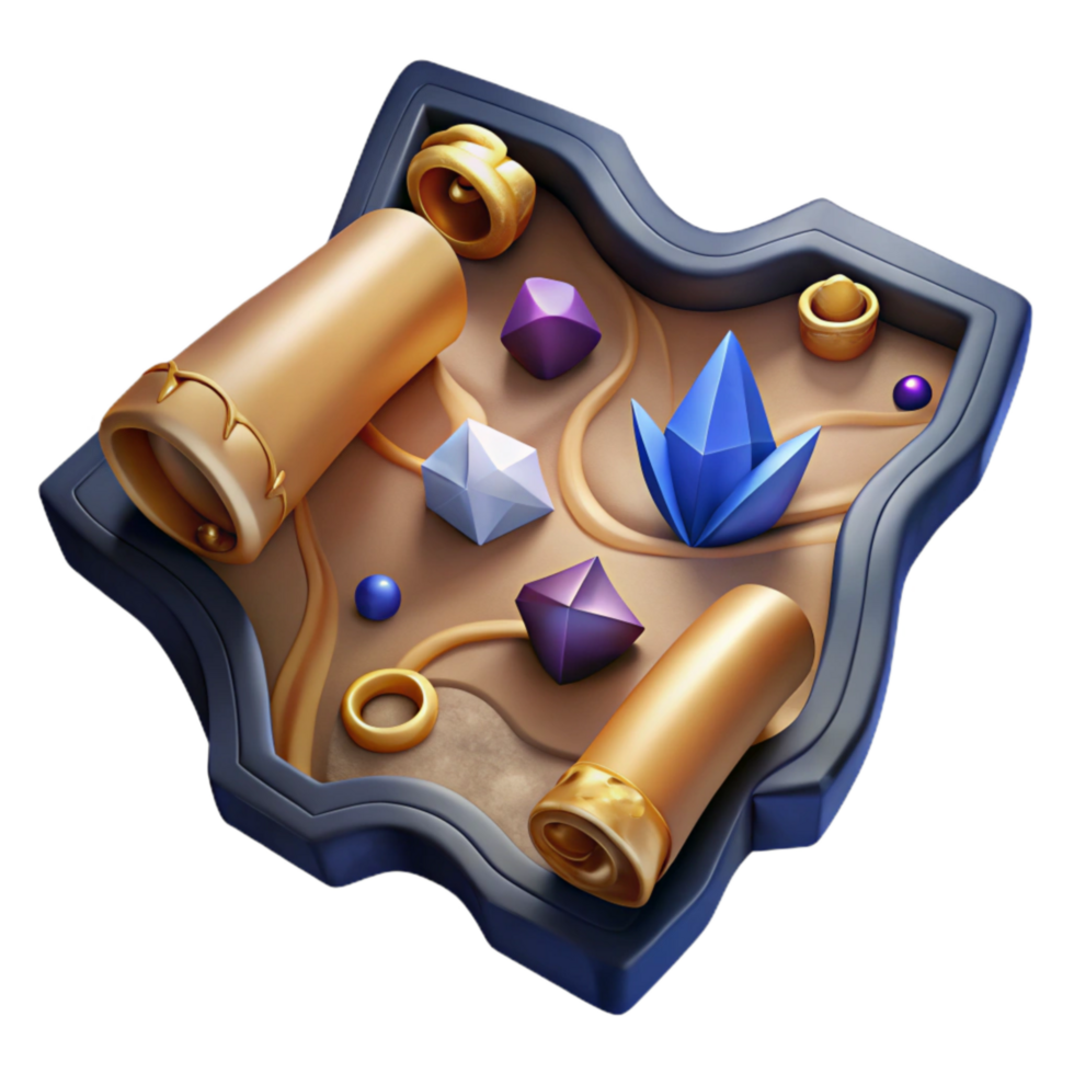 impressive traditional Hand Drawn Treasure Map with Ripped Edges original png