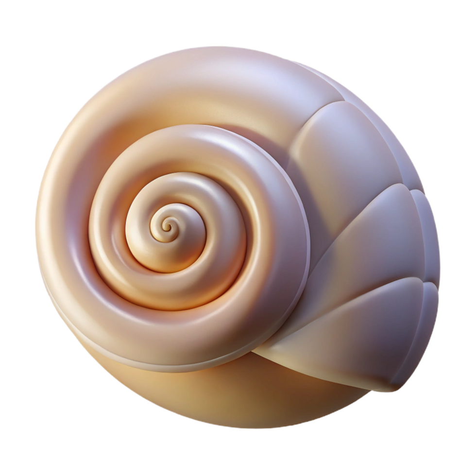 memorable mid-century Seashell spiral NO BACKGROUND with Transparent Background. perfect clarity png