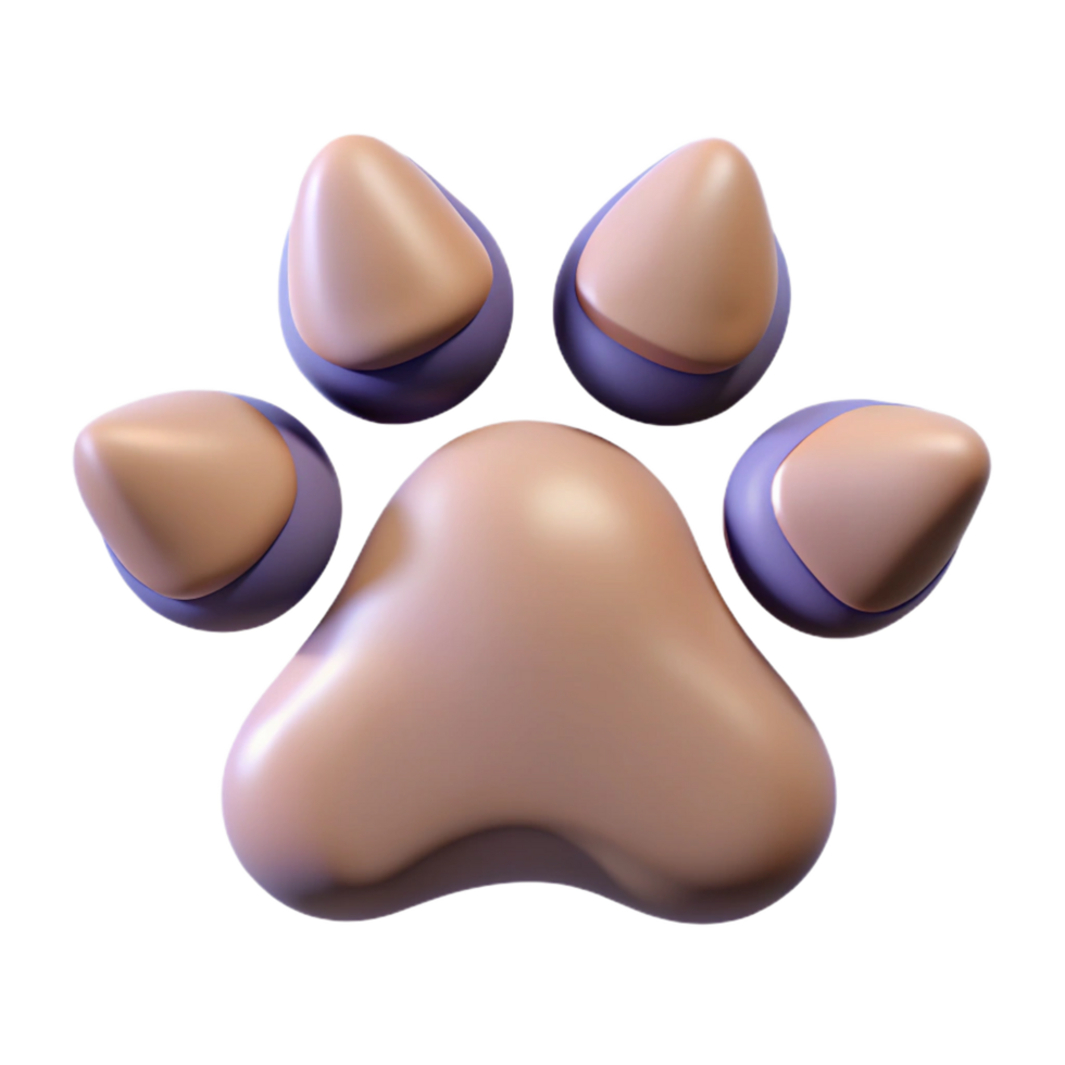 splendid mid-century Paw print dog NO BACKGROUND with Transparent Background. ultra HD png