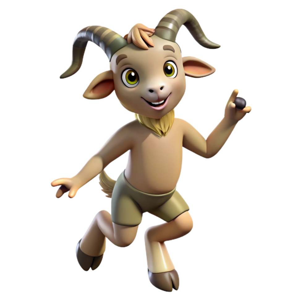 serene bold nordic A playful satyr with goat legs, NO BACKGROUND with Transparent Background. authentic png