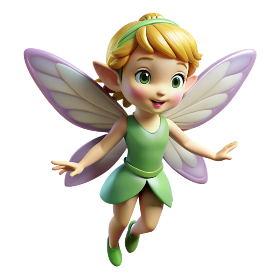 pristine industrial A playful pixie with shimmering wings, NO BACKGROUND with Transparent Background. high resolution png