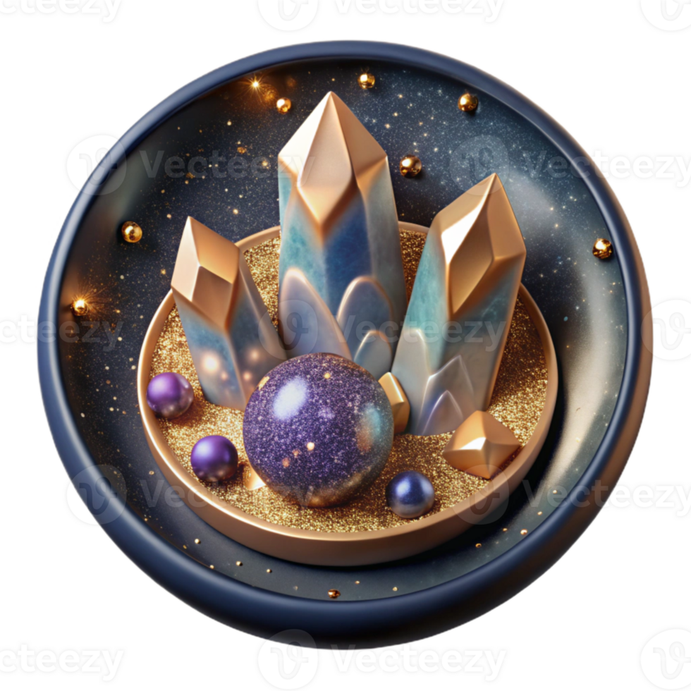 vibrant classic Handpainted Ceramic Plate Top View Transparent Element png