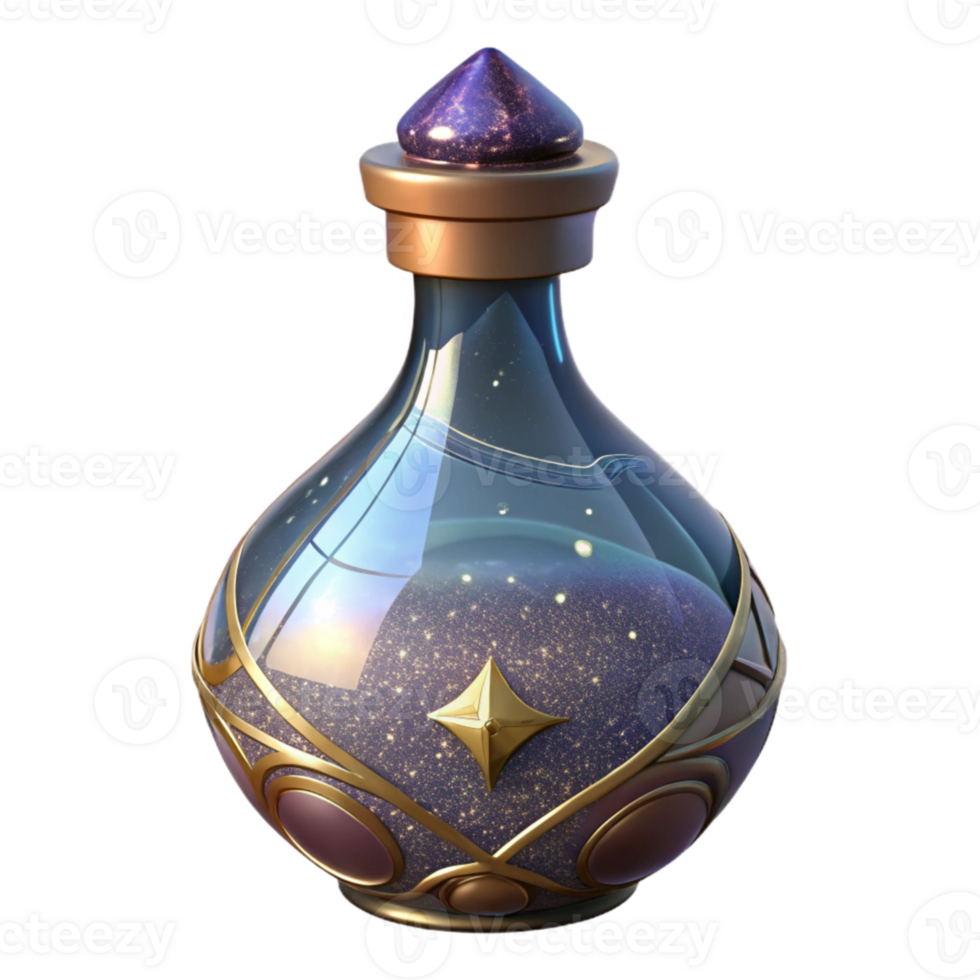magnificent artistic Hand Painted Glass Bottle Decorative Design Isolated on Transparent Background high resolution png