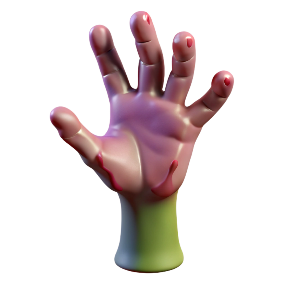 passionate mesmerizing A single, decaying zombie hand reaching upwards. NO BACKGROUND with Transparent Background. sharp png
