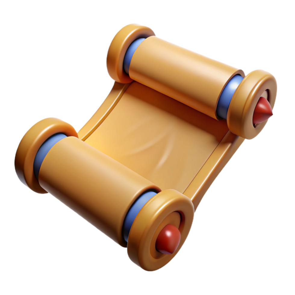 majestic calm renaissance A single ancient scroll, unfurled and displaying cryptic symbols. NO BACKGROUND with Transparent Background. detailed png