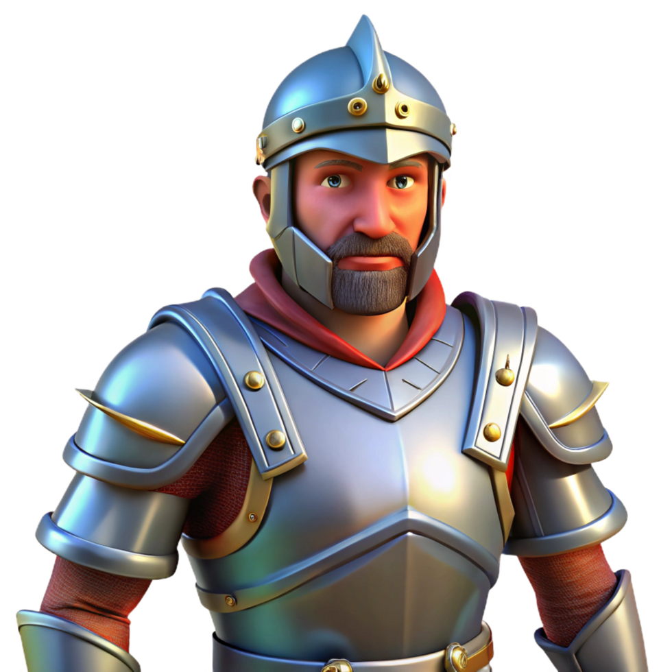 mesmerizing notable A courageous knight, in full plate armor. NO BACKGROUND with Transparent Background. png