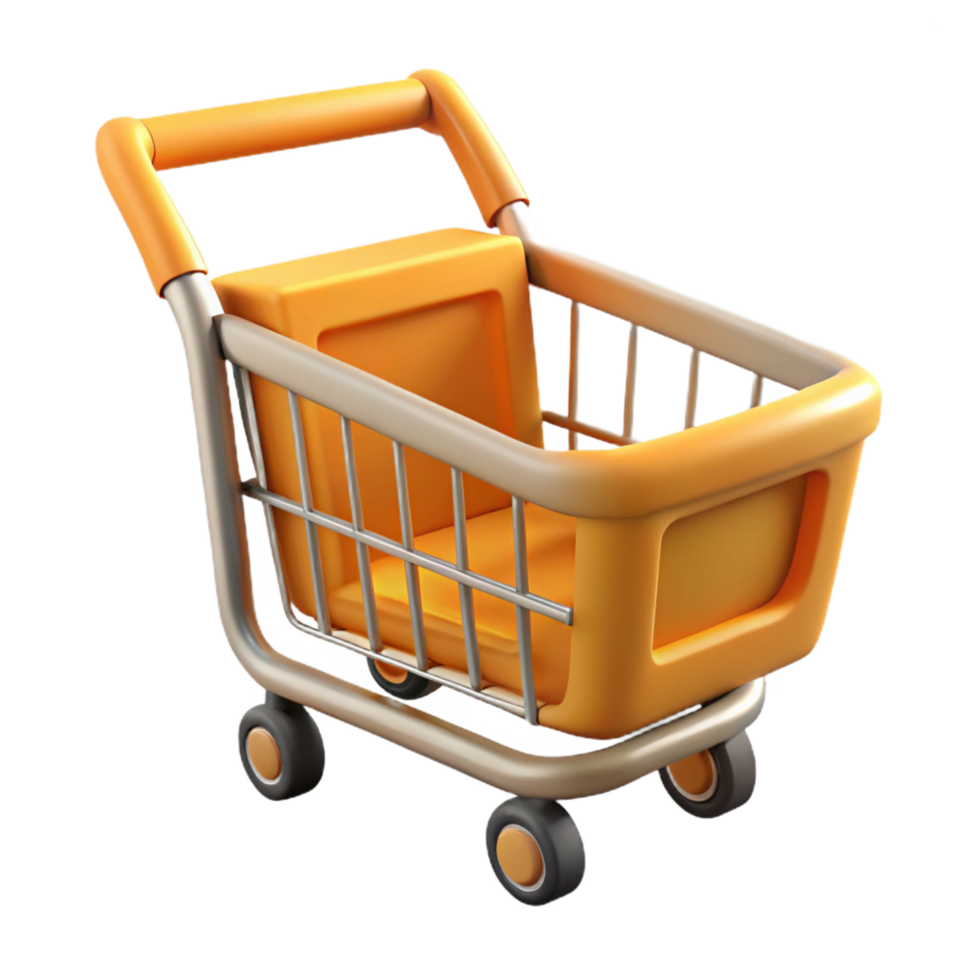 harmonious spectacular A shopping cart, empty, NO BACKGROUND with Transparent Background. authentic png