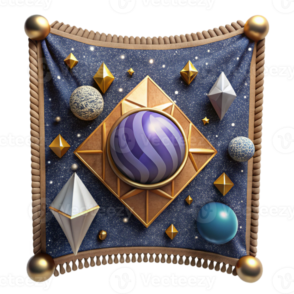 dramatic classic Handwoven Tapestry Geometric Pattern Transparent Background detailed png