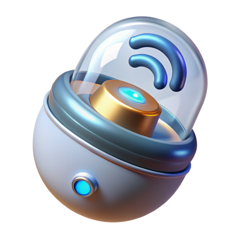 elegant nordic High-tech medical implant with glowing sensors and wireless connectivity. NO BACKGROUND with Transparent Background. 8K png