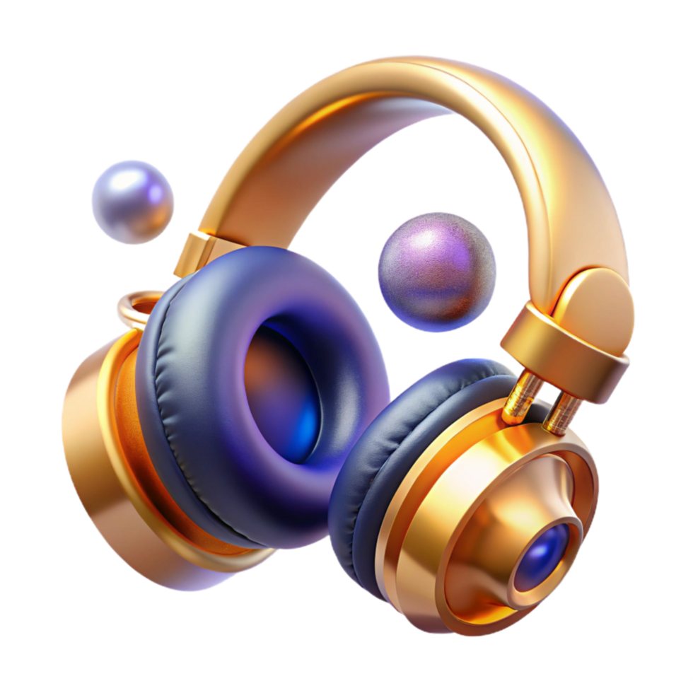 elegant classic Headphones and Music Player Isolated Transparent Background professional png