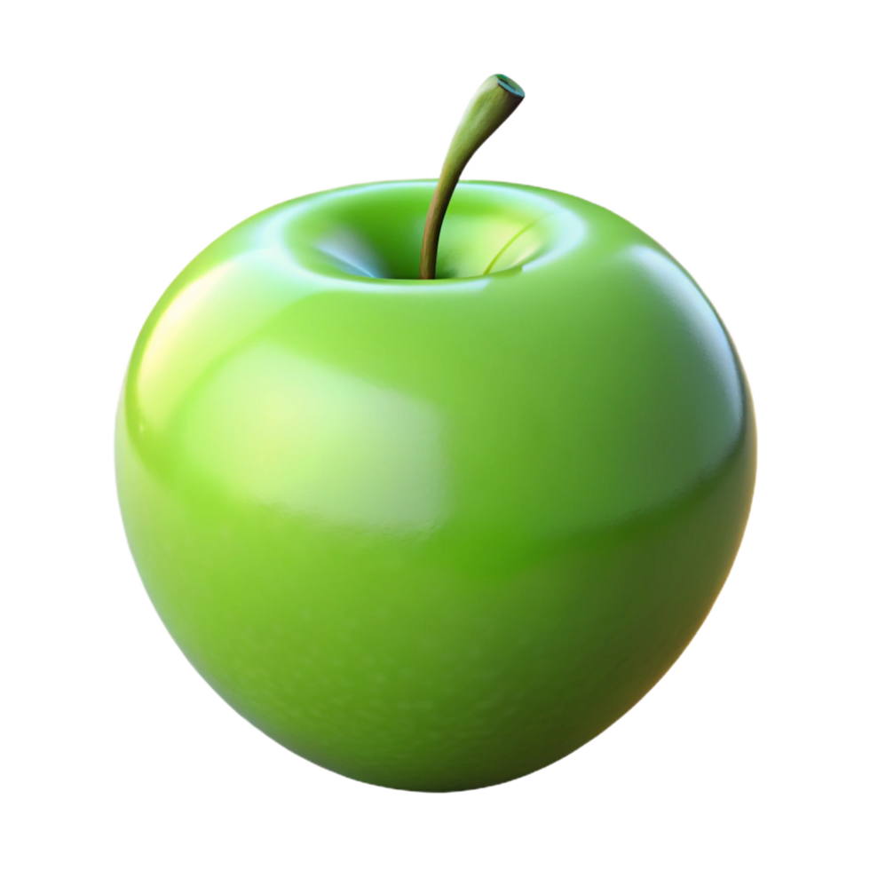 wonderful sought-after Close-up of a ripe green apple NO BACKGROUND with Transparent Background. png
