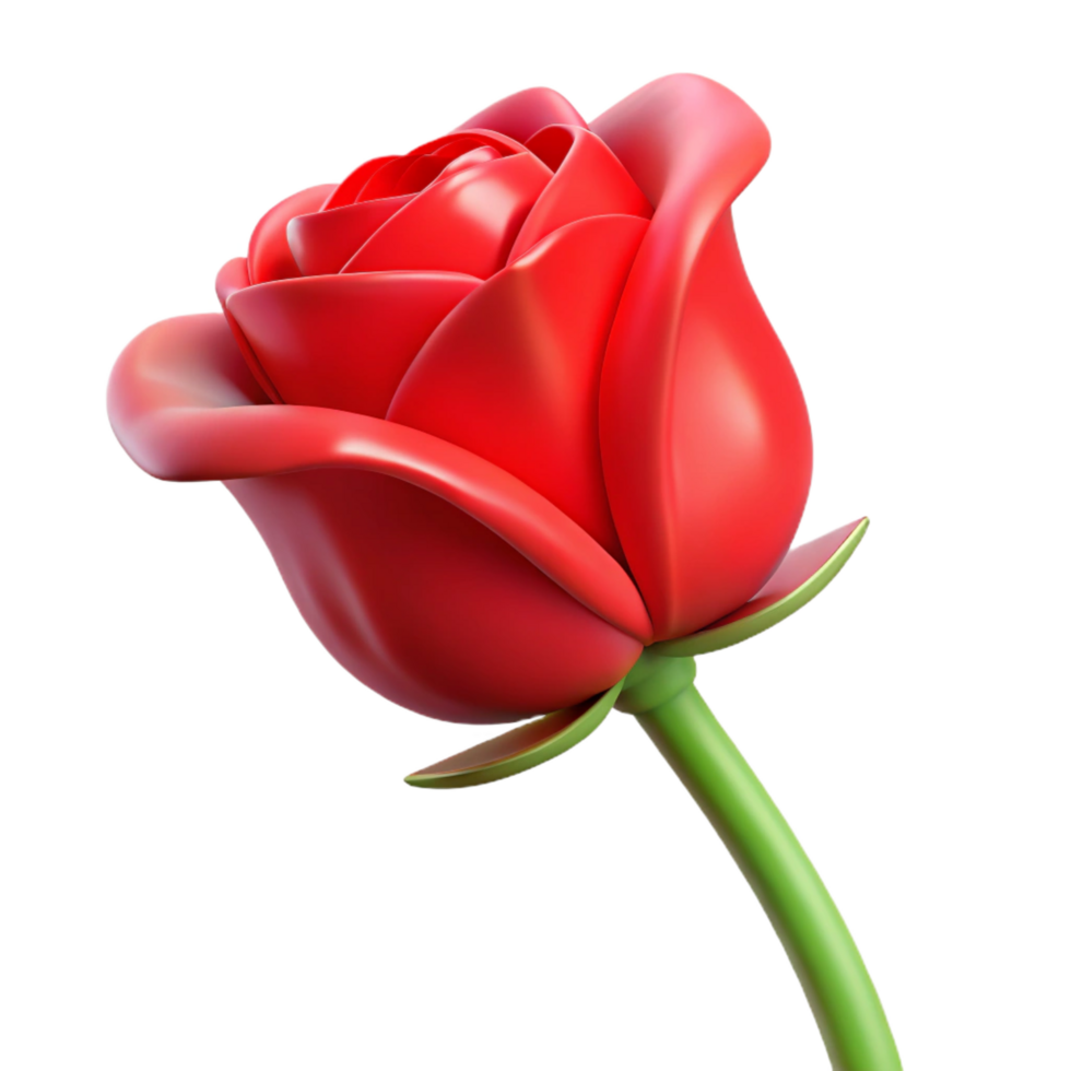splendid creative Single red rose bud NO BACKGROUND with Transparent Background. ultra HD png