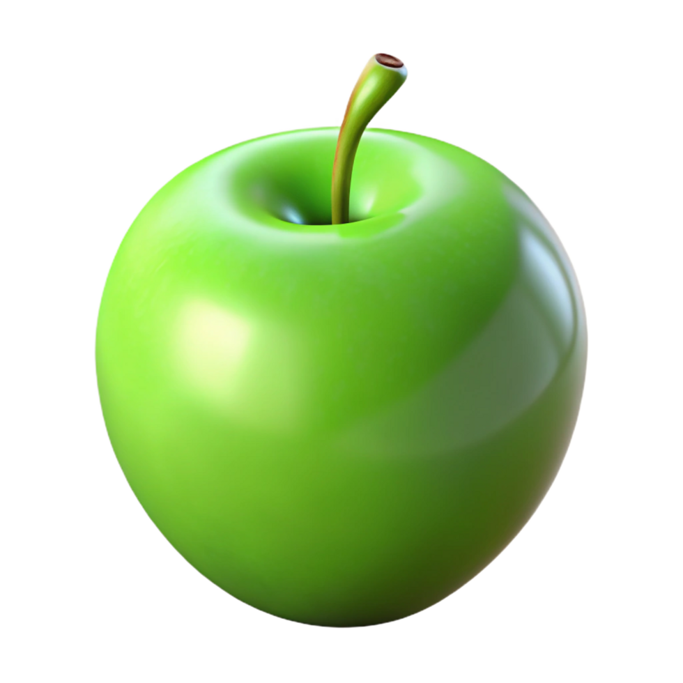 melancholic vibrant Close-up of a ripe green apple NO BACKGROUND with Transparent Background. masterfully captured png