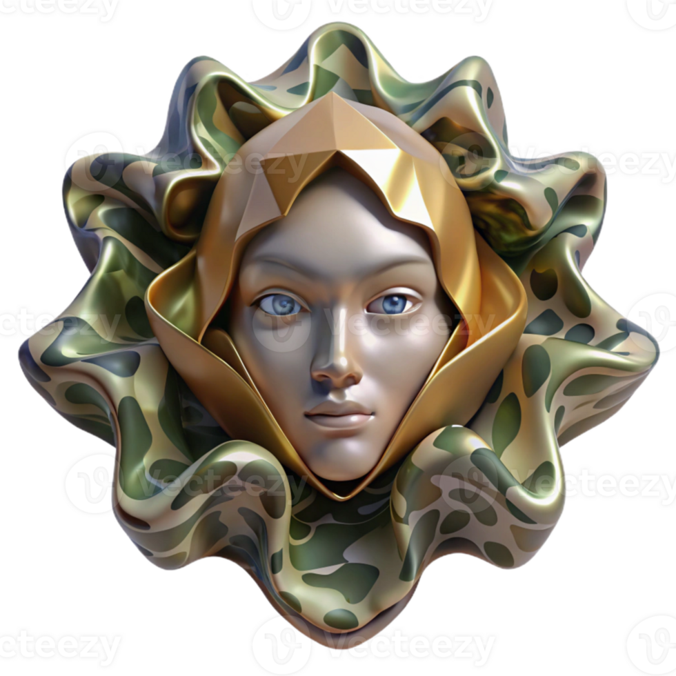 extraordinary traditional Hidden Face Illusion Camouflage Pattern Cutout Element authentic png