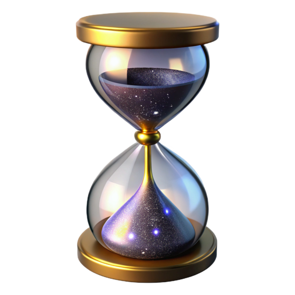 serene rustic Hourglass Empty with Shadow Transparent Background premium png