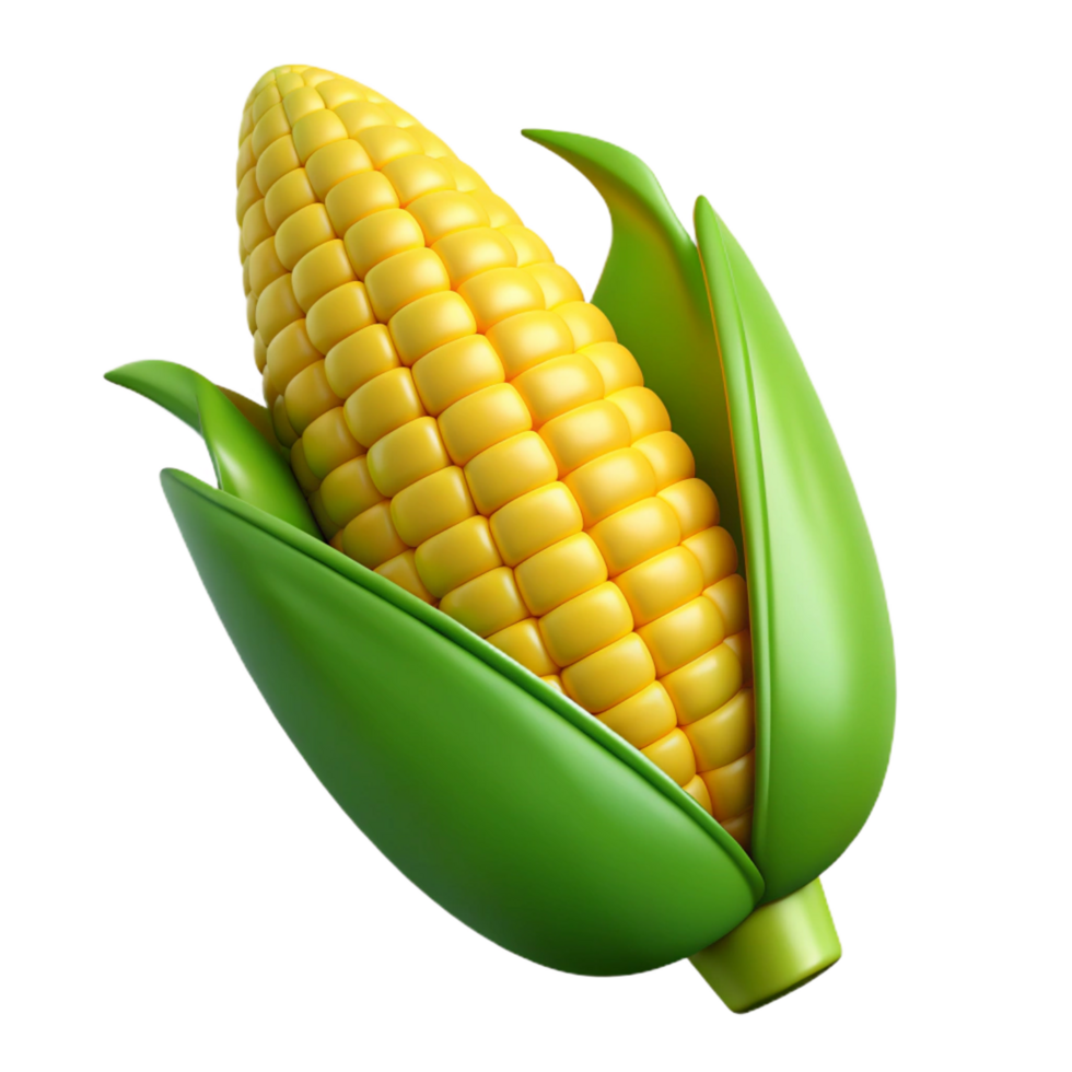 impressive rare Green ear of corn with husk NO BACKGROUND with Transparent Background. png