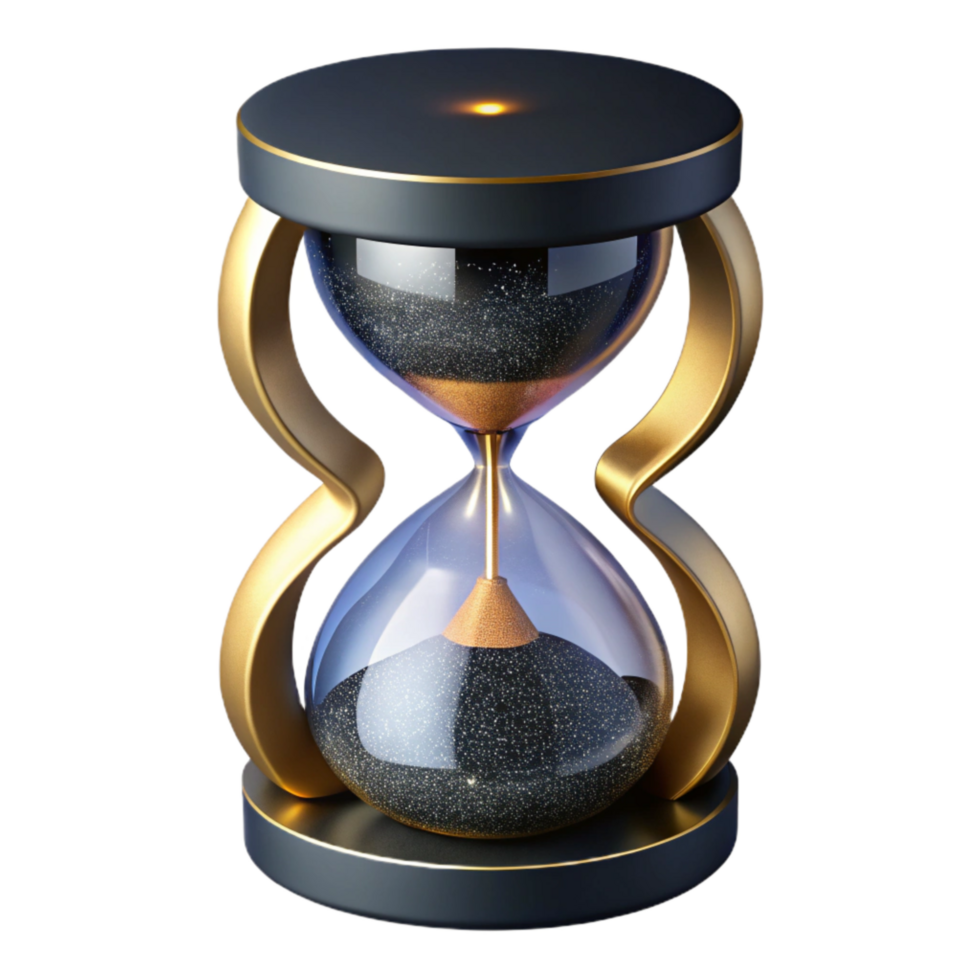 vibrant rustic Hourglass Filled with Black Sand Cutout high resolution png