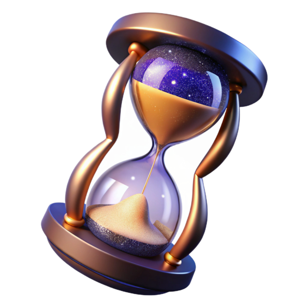 magnificent vintage Hourglass Floating in Space Isolated authentic png