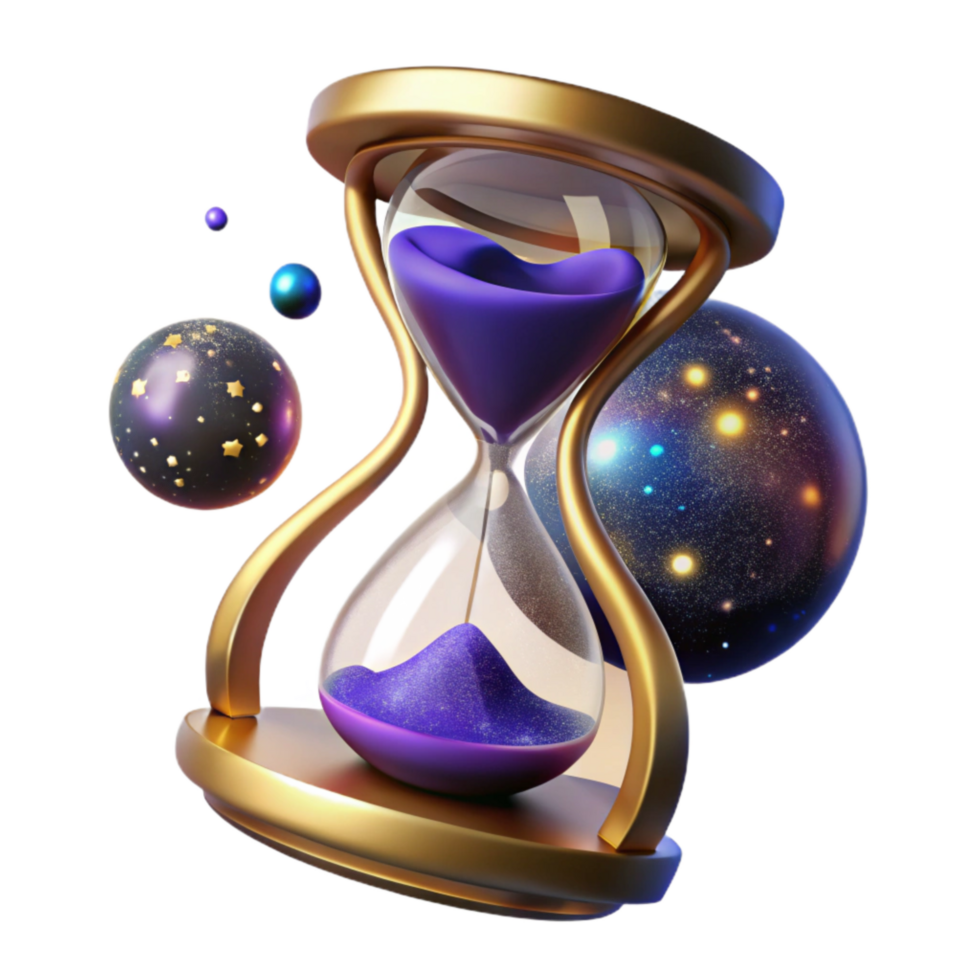 wonderful minimalist Hourglass Floating in Space Isolated high resolution png