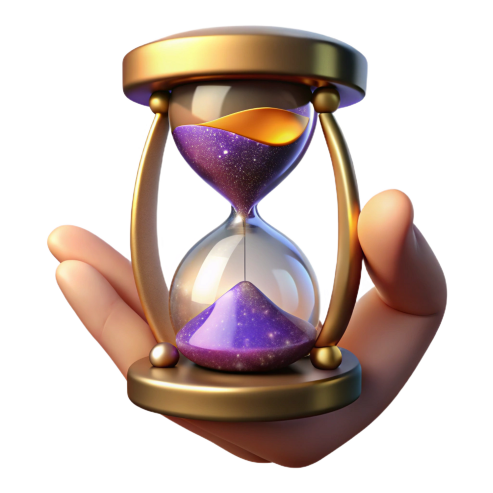 extraordinary artistic Hourglass in Hand Front View Cutout Element professional png